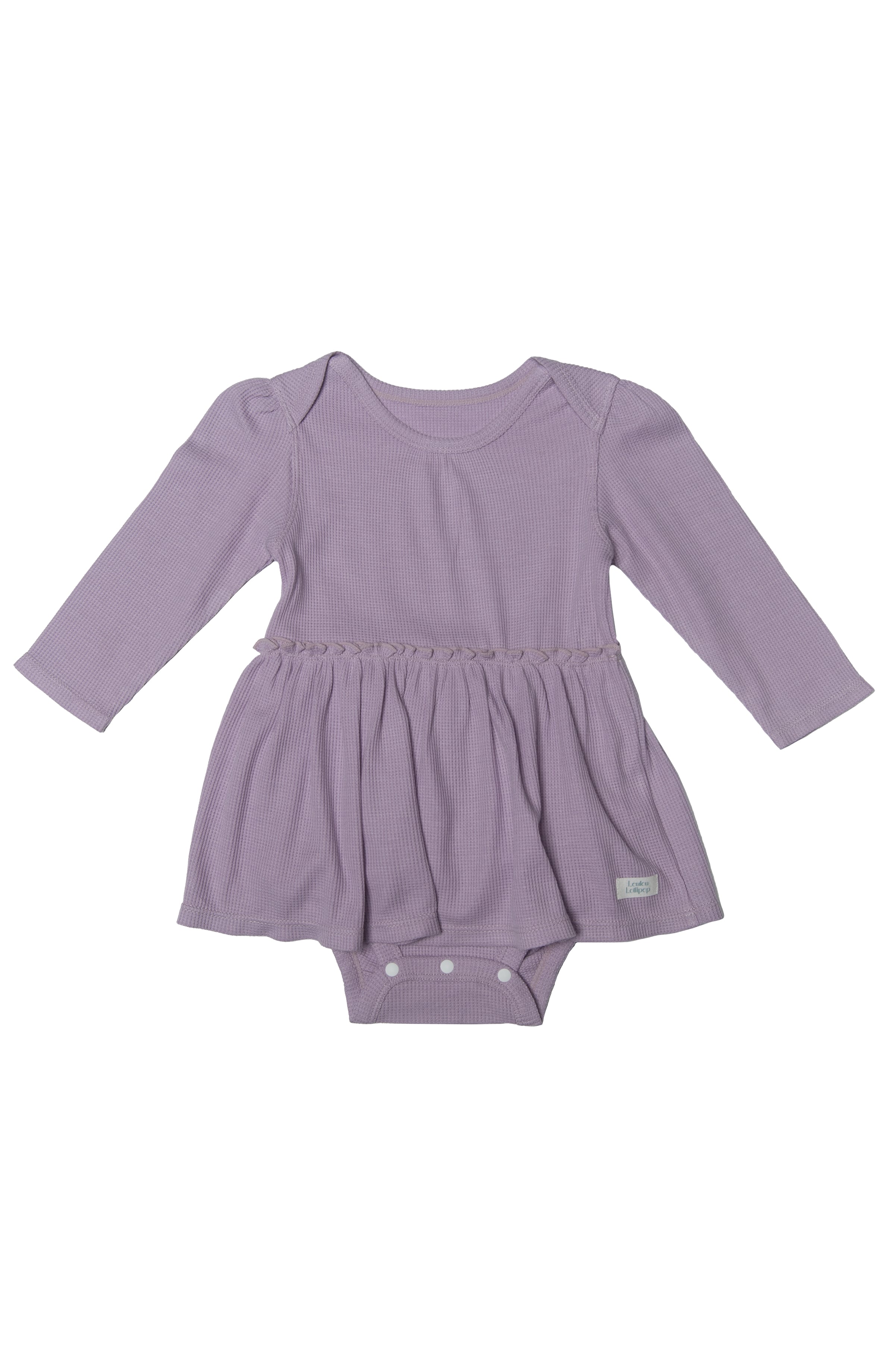 Waffle-Long-Sleeve-Bodysuit-Dress-Lavender-5