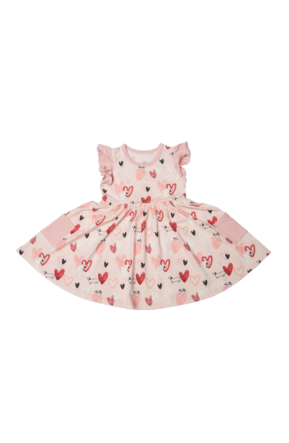 Brute Pastel Pink Ruffle Dress With Cut-Out Heart