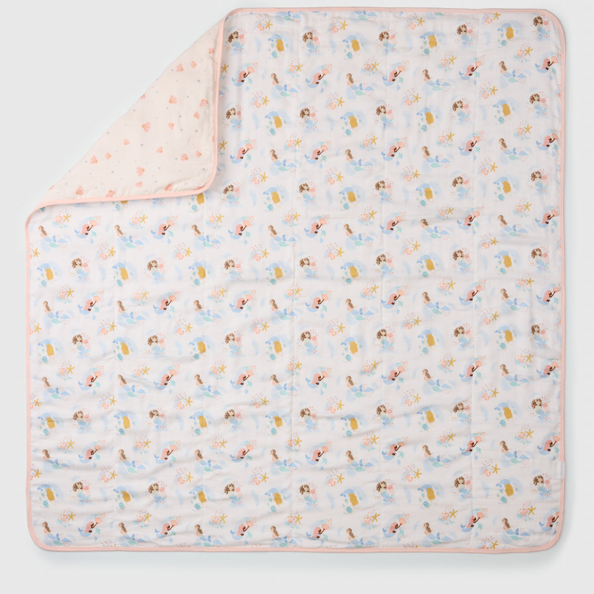 Muslin Baby Quilt — Mermaids