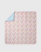 Loulou Lollipop muslin baby quilt blanket in Unicorn Ballet — front view on white background
