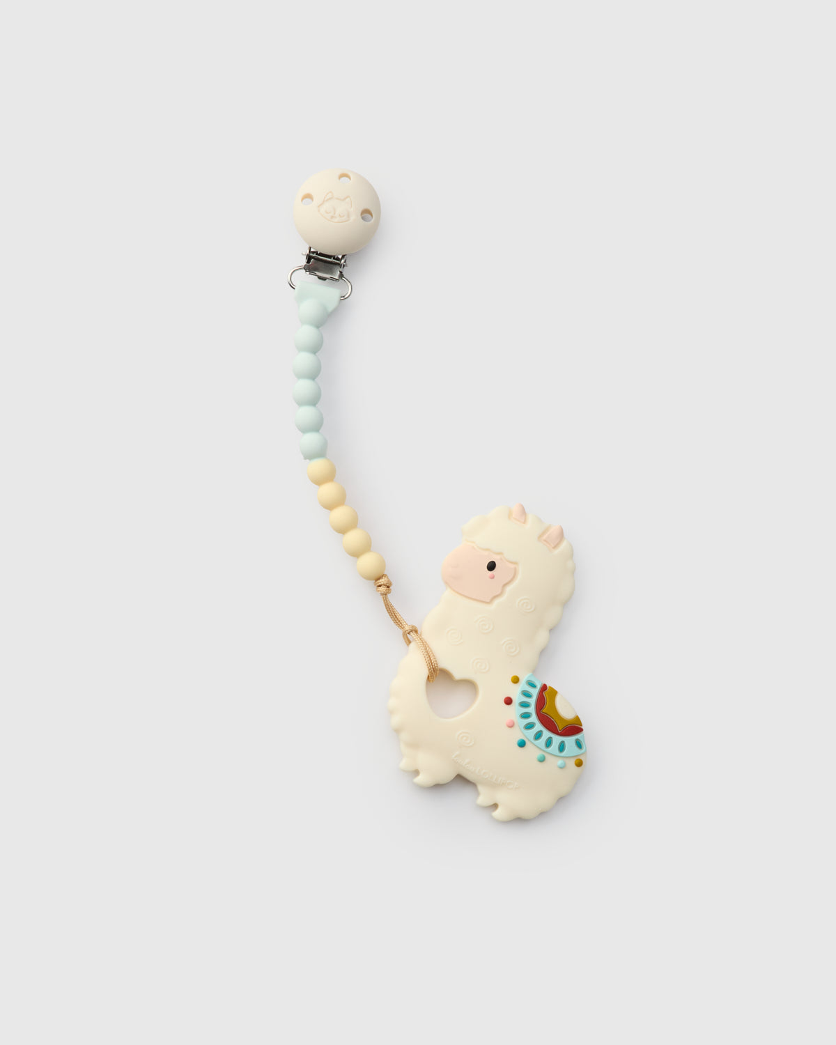 Loulou Lollipop FDA-compliant food-grade silicone teether Llama — front view on white background