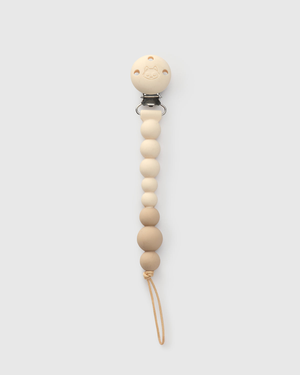 Loulou Lollipop FDA-compliant food-grade silicone pacifier clip coconut milk - front view on white background