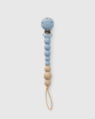 Loulou Lollipop FDA-compliant food-grade silicone pacifier clip blue fog - front view on white background