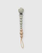 Loulou Lollipop FDA-compliant food-grade silicone pacifier clip grey - front view on white background