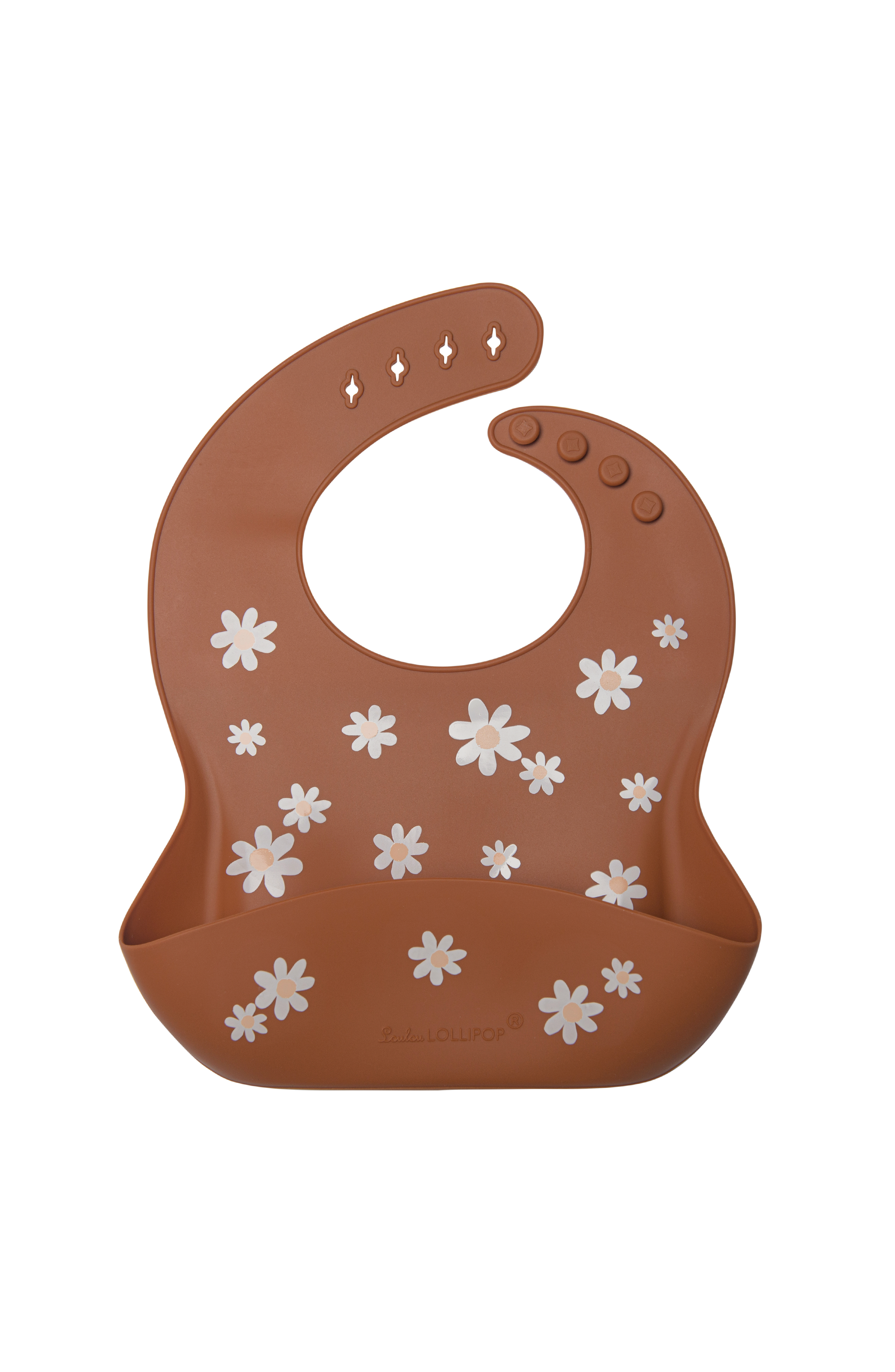 Silicone-Bib-Printed-Daisy-Honey-Brown-1