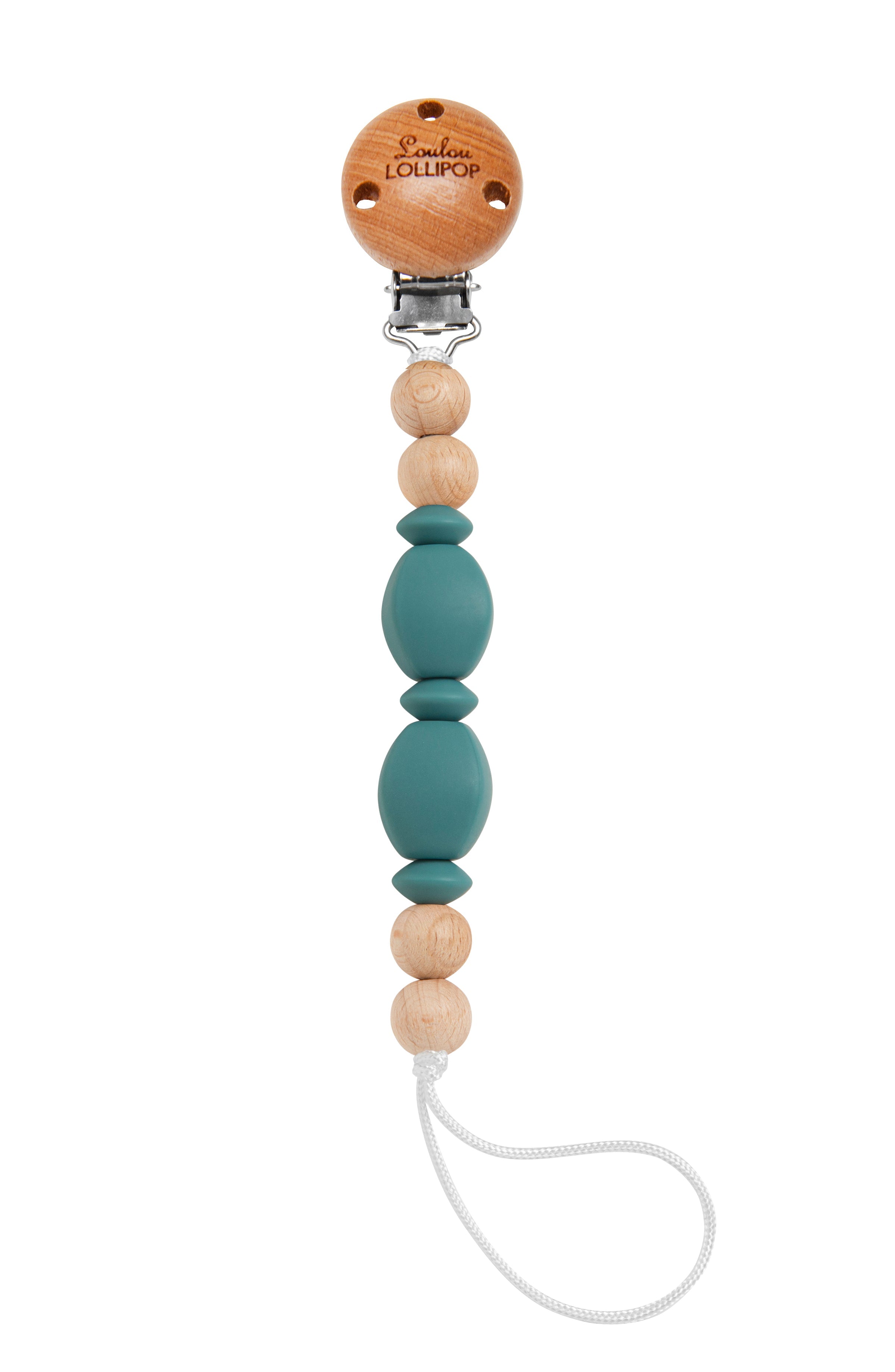 Wooden-Pacifier-Clip-Soleil-Teal-1