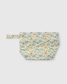 Wet Dry Fabric pouch with animal pattern on a light gray background