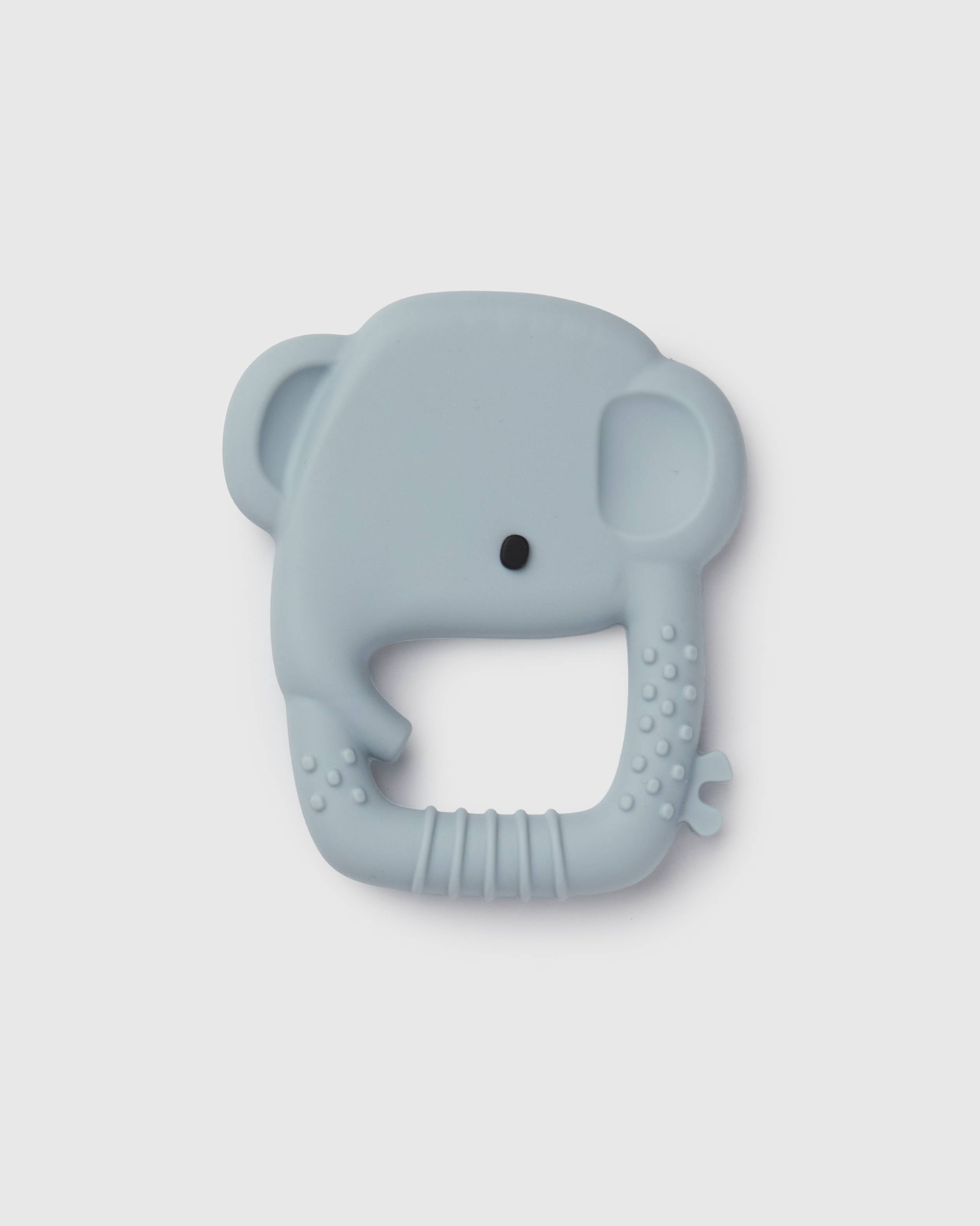 Loulou Lollipop FDA-compliant food-grade silicone teether Eddie Elephant— front view on white background