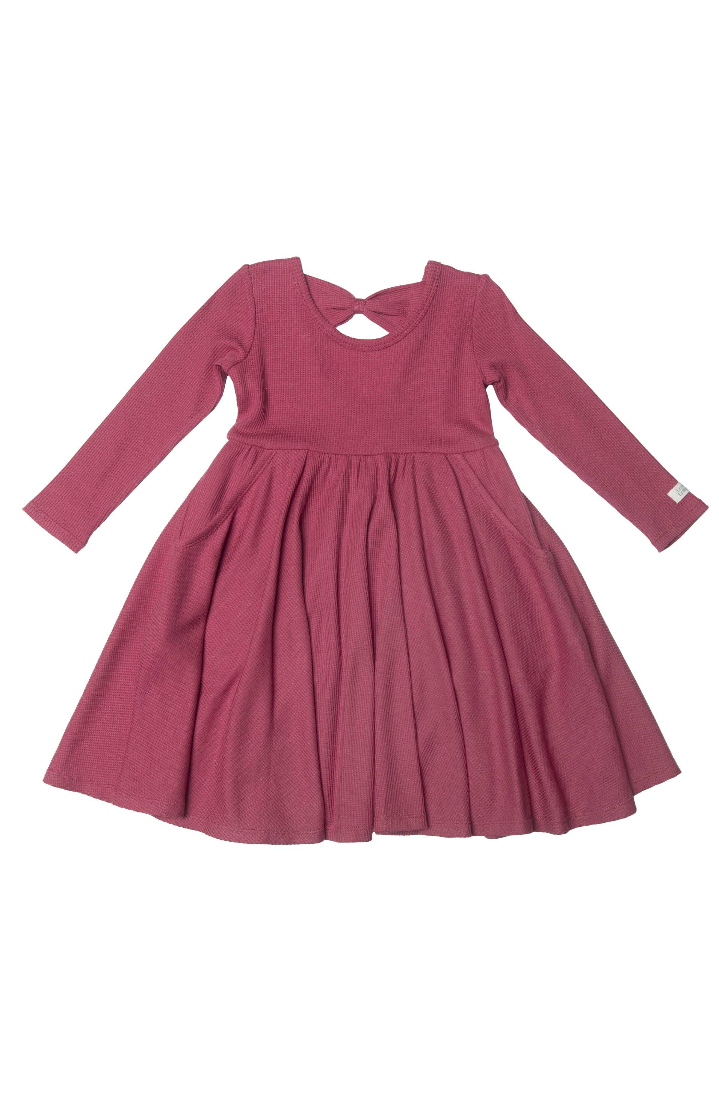 Waffle-Long-Sleeve-Skater-Dress-Mauvewood-4