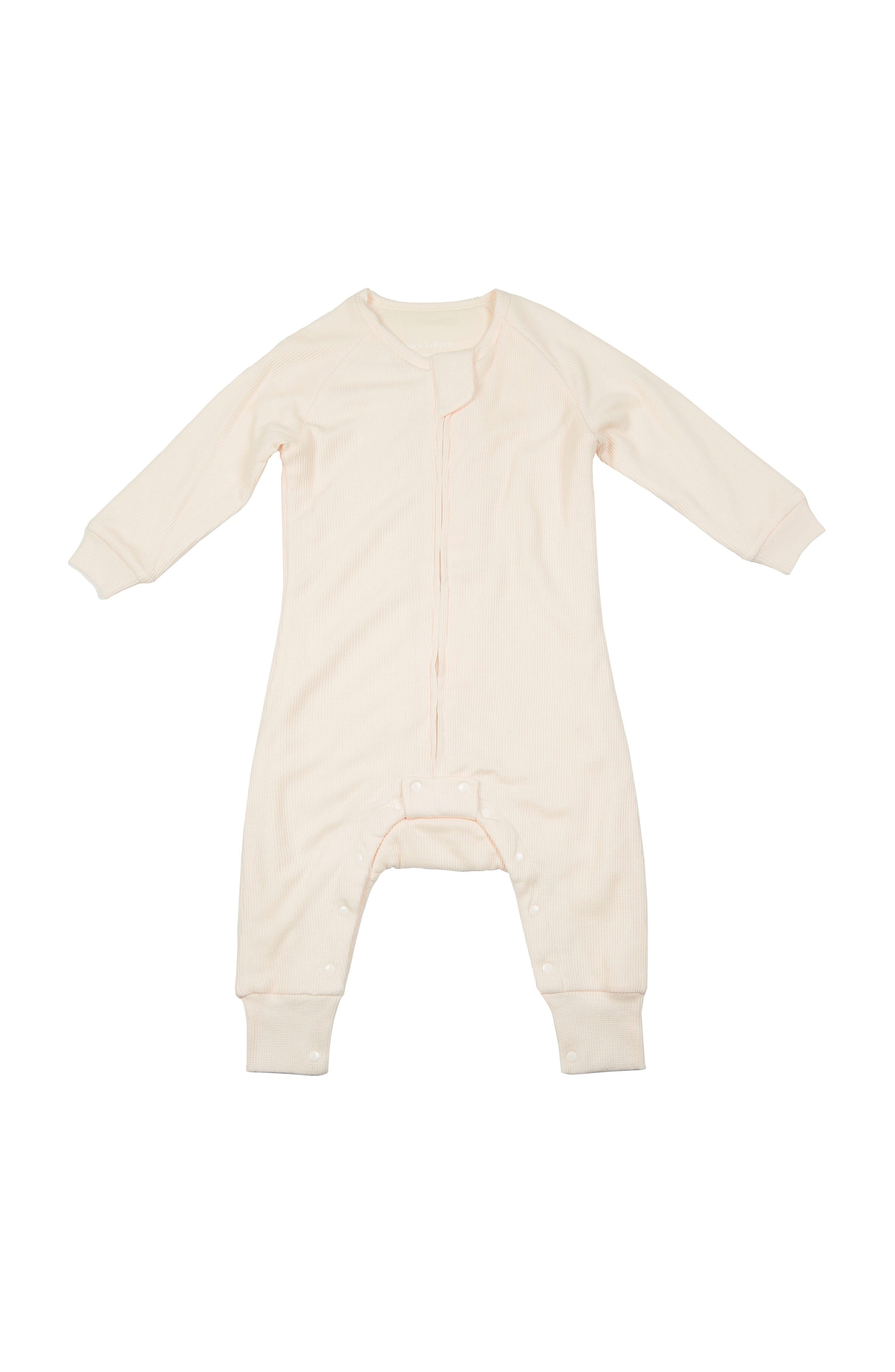 Loulou Lollipop TENCEL Waffle Sleep suit in Coconut Milk - front view on white background
