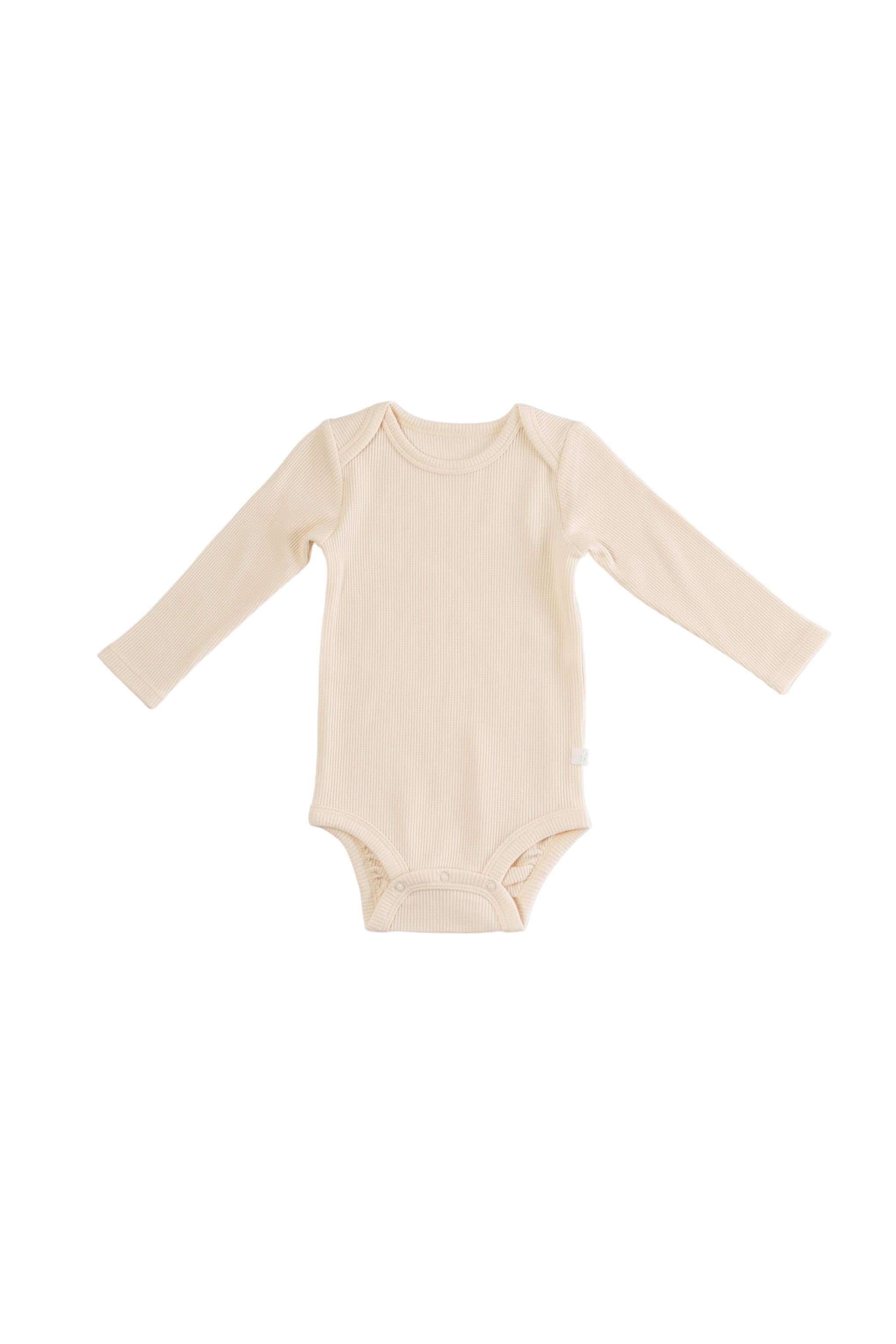 Waffle-Long-Sleeve-Bodysuit-Coconut-Milk-3