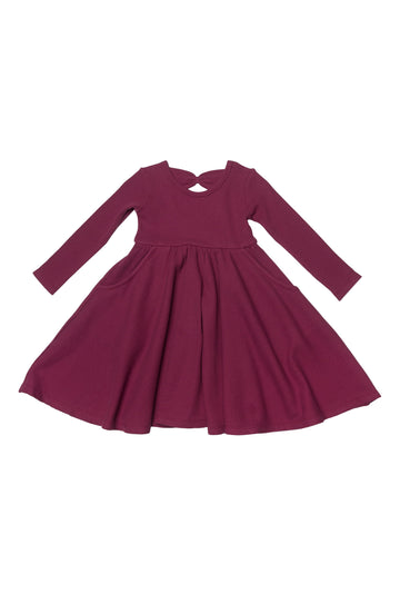 Robe patineuse à manches longues en tissu gaufré