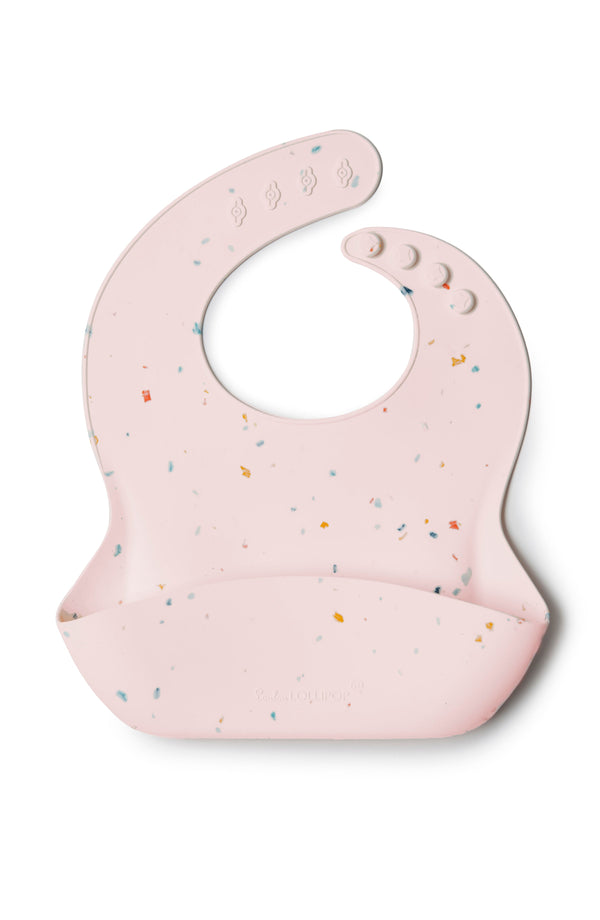 Silicone Bib Printed - Confetti Blush